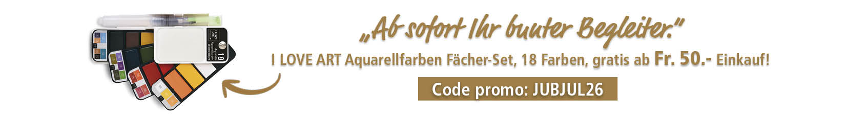 Monats-Goodie I LOVE ART Aquarellfarben-Fächer